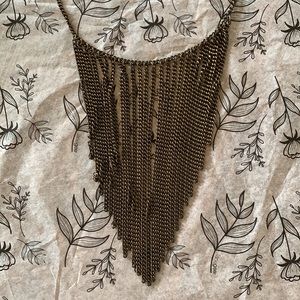 Brushed metal multi-chain necklace ✨